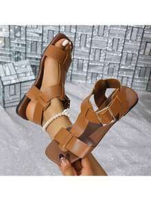 Women Flat Sandals - 棕色 - 查看 5