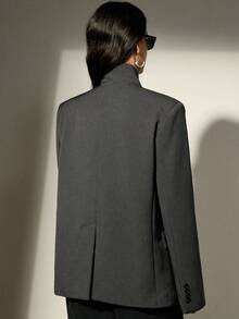 Aveloria Modichic Stand Collar Oblique Placket Blazer, Crafting A High-End Business Look