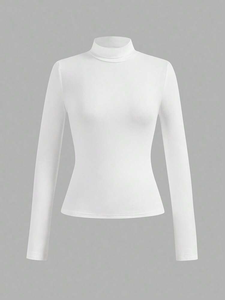 SHEIN Essnce 4pcs/Set Casual Solid Color Versatile Layering Slim Fit Turtleneck Sweater For Women, Autumn/Winter - Multicolor - View 5