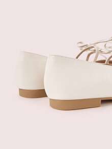 CUCCOO DOLLMOD Giày lười đế bằng họa tiết nơ đa năng thường ngày dành cho nữ - Màu be - Xem 9