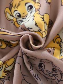 新生儿睡衣 - 两件套睡衣，活泼狮子印花连体衣，长袖圆领，按扣闭合，长裤，黄色棕色男女通用四季假日2026必备系列 - 彩色 - 查看 6