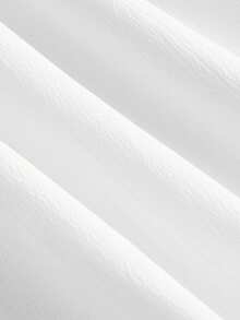 SHEIN MOD 方领喇叭袖系带腰部褶皱胸部复古连衣裙 - 白色 - 查看 4