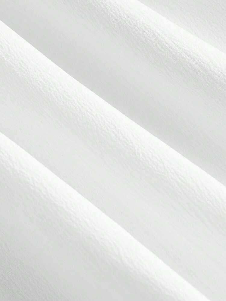 SHEIN MOD Square Neck Flare Sleeve Lace Up Waist Ruched Bust Vintage Dress - White - View 4