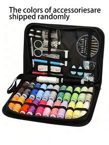 95 zestawów do szycia (losowe kolory) – kompleksowy zestaw materiałów i akcesoriów do szycia, zawierający 24 kolory nici, igły, nożyczki, guziki, miarkę krawiecką, rozpruwacz szwów itp. – idealny do drobnych napraw, nagłych napraw, krawiectwa i majsterkowania – przenośny zestaw podróżny do szycia, odpowiedni do użytku w domu, na zewnątrz i w podróży