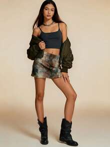 Daringsoles 时尚百搭休闲复古扣环中筒靴 - 黑色 - 查看 5