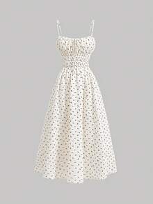 SHEIN MOD 印花拉皺胸a字裙