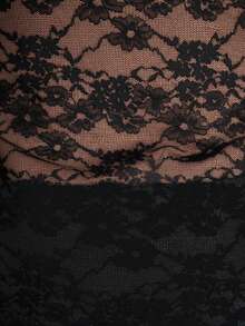 Lavishia Women's Lace Sexy Sheer Fitted Flare Sleeve Top - Black - View 8