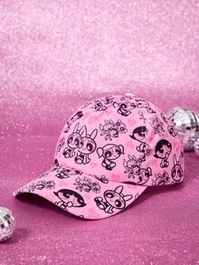 THE POWERPUFF GIRLS X SHEIN Women Baseball Cap - White - View 1