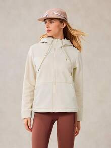 OutZeal Veste d'hiver thermique pour femmes en polaire, manches longues, capuche, zip, poches, idéale pour le camping, la randonnée et les activités de plein air en hiver - Blanc - Voir 6