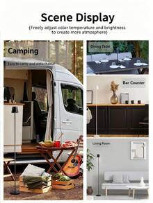 1个可充电简约落地灯，亮度可调，可作桌面阅读灯、立式氛围灯、触摸开关，适用于卧室、客厅、床头装饰灯、夜灯。 - 彩色 - 查看 10