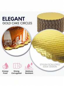 10 Pcs Cake Boards, Glod Cake Boards 6 8 10 12 Inch Round, Food-Graded Cardboard Cake Rounds Cake Base, Waterproof And Oil-Proof Cake Boards For Cake DIY, Dessert And Crafts Display - Multicolor - View 5