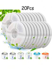 8PCS【圆形】猫饮水器滤芯替换滤芯，兼容80oz/2.4l猫饮水器，多重过滤系统活性炭滤芯，适用于自动宠物饮水花洒，适用于猫狗饮水机，防止宠物掉毛，避免误食，保护宠物健康，送给宠物最好的生日礼物