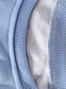 Resyla 可爱雪人渐变蓝色数码印花时尚简约女款圆领长袖卫衣，送朋友的礼物，秋冬季 - 白色 - 查看 4