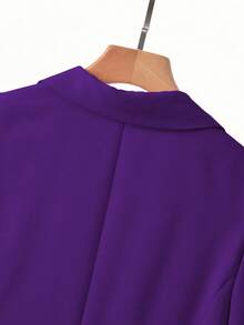 GlowEve CURVE Bộ đồ 2 mảnh thời trang dành cho nữ cỡ lớn, kiểu dáng thanh lịch, nhẹ nhàng, in hoa, gồm áo blazer và chân váy chữ A dáng rộng, trang phục công sở thường ngày, bộ áo blazer và chân váy cho nữ, bộ đồ hai mảnh cho nữ, áo blazer in hoa và chân váy, trang phục mùa xuân cho nữ. - Màu tím - Xem 5