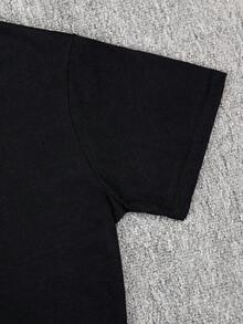 algodón puro boys  t shirts camisas para niño  boys clothes ropa de niño boy clothes boy clothes for kids graphic kids clothes boys boy clothes teen boy clothes boy shirts cute tops - Negro - Ver 5
