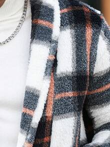 Manfinity CasualCool 男士成熟休闲INS热销衬衫外套。适合日常穿着，男士外套，适合圣诞节、新年假期、派对、晚宴、秋冬季男士都市保暖夹克，格子彩色长袖美式夹克，送给朋友、丈夫、男友的礼物 - 彩色 - 查看 6