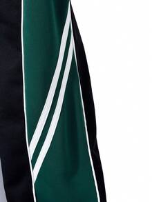 SHEIN ChillGRL Pantaloni larghi sportivi con blocchi di colore casual e ampi per ragazze pre-adolescenti, adatti per l'uso quotidiano, il tempo libero e l'abbigliamento da strada, primavera/estate - nero - Visualizzare 7