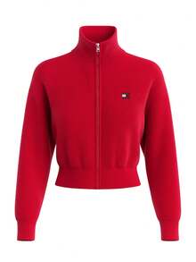 Tommy Hilfiger Relaxed Women's Full Zip Cardigan Red - Red hot - 查看 4