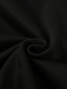 Manfinity Dauomo 男士休闲拼接小熊图案印花套头连帽衫，简约设计，适合秋冬季穿着 - 黑色 - 查看 4