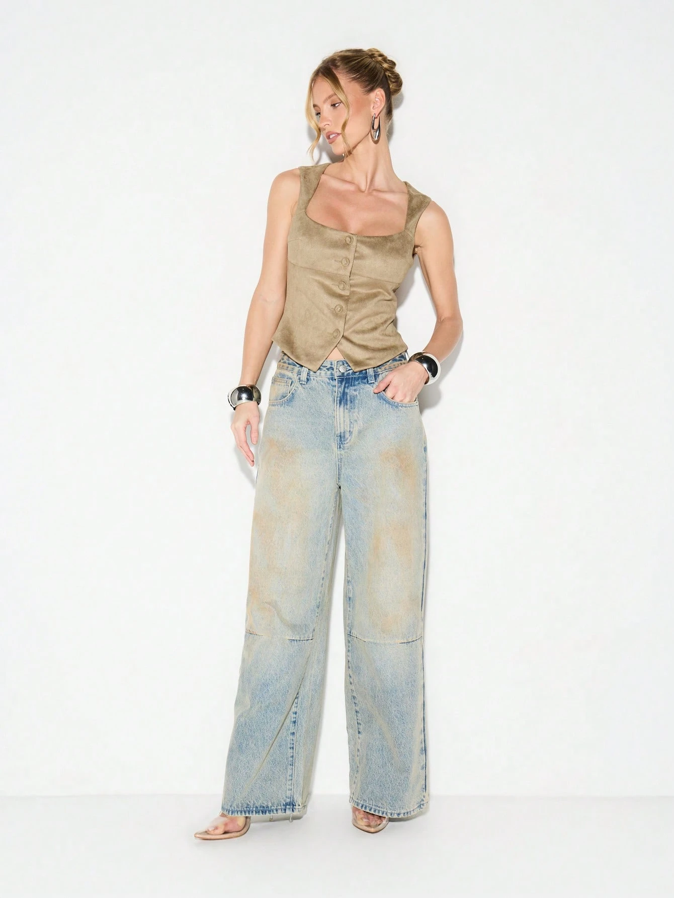 KIZN Oversized Baggy Wide Leg Denim Jeans