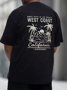 Heavens Edit 男士时尚印花宽松短袖T恤 | 优雅设计 | 夏季必备 | 轻松搭配，展现你的风格 - 黑色 - 查看 6