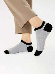 10 pares de calcetines deportivos para hombre, tines de corte bajo juveniles transpirables color combinado - Multicolor - Ver 5