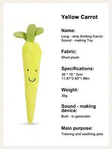 PETSIN Pet Plush Squeaky Toy Dog Durable Chew Toy Cat & Dog Durable Squeaky Toy Yogurt Dog Toy Carrot - Multicolor - View 7