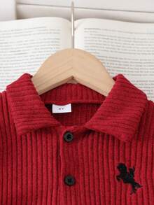 Souflis Souflis 男童罗纹针织长袖衬衫+罗纹休闲裤套装（2件套），春秋季