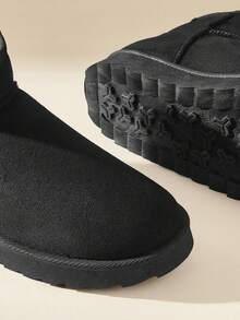 CUCCOO EASI Giày bốt đi tuyết bằng vải nỉ đa năng dành cho nữ, mặc hàng ngày - màu đen - Xem 4