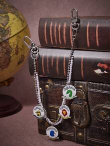 HARRY POTTER X SHEIN 1 pieza Cadena de cintura casual con estampado de dibujos animados lindo y de moda para mujeres, versátil y de alta gama, también adecuado como dije para bolso, fiesta, concierto, festival - Platino - Ver 1