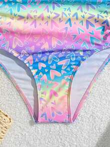 SHEIN 少女风吊带背心式泳衣，花卉印花，可调节肩带，蝴蝶结设计，甜美优雅，适合度假、海滩、泳池、冲浪等场合。 - 彩色 - 查看 8