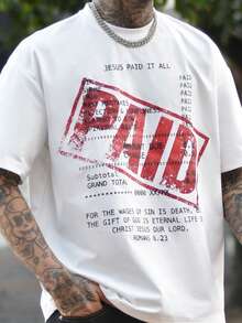 Devon Thys 男士新款时尚嘻哈印花T恤 - 白色 - 查看 6