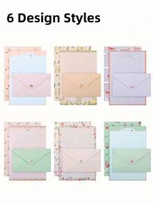 SHEIN Animal Theme Stationery Set With Writing Paper & Envelopes,A5 Writing Paper , Cute Stationery Kit Suitable For Love Letters, Invitations, Graduation Ceremony, Greeting Cards