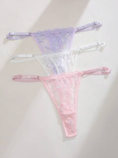 Bộ 3 quần lót ren trơn màu thanh lịch gợi cảm