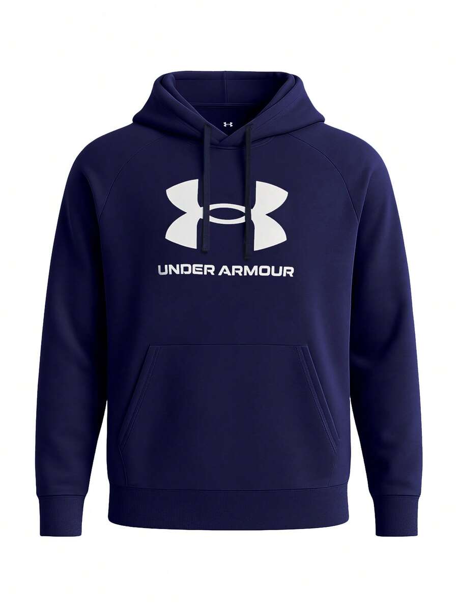 Under Armour Rival Men's Hoodie Navy Blue - MidnightNavy/White-410 - View 1