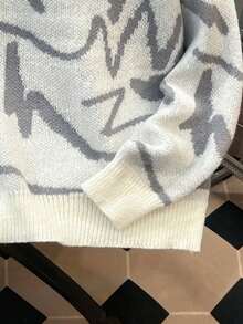 Manfinity Joysei 男士图案落肩毛衣，秋冬款