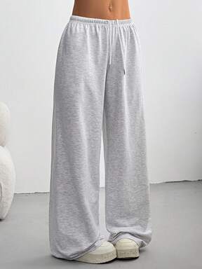 CovetEZ Women's Summer Simple Front Tie Loose Sweatpants, Casual Daily Wear, Graduation, Teacher For Women, Back To School Lounge Work Gray