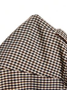LYSMO Short à carreaux taille basse pour femmes, idéal pour les déplacements - Marron - Voir 9