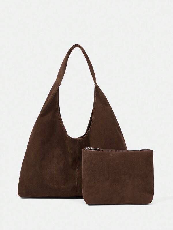 Maija Bolso de mujer, bolso de hombro, bolso hobo, de ante, de moda, elegante, sencillo, personalizado, versátil, clásico, para ir al trabajo, la oficina, citas, uso diario, compras, tomar el té por la tarde