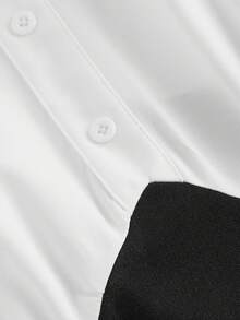 SHEIN MOD Robe col claudine vintage avec style écolière noir et blanc, avec nœud et ourlet volantée. Jupe courte pour la rentrée scolaire, première journée d'école