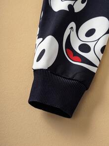 SHEIN Felix The Cat Young Boy Casual Black Cartoon Pattern Cute Long Sleeve Sweatshirt, Suitable For Spring And Autumn - Black - View 4