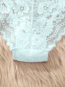 女士无缝蕾丝边透明性感丁字裤