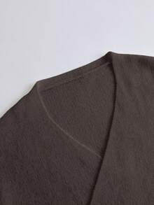 Franclia 2pcs/Set Women Casual Loose Fashion Elegant Commuting High-Quality Knitted Sweater Set, Autumn/Winter Wide Leg Pants Set Grey Two Piece Set Elegant 2 Piece Set Formal Two Piece Set - Coffee Brown - View 3