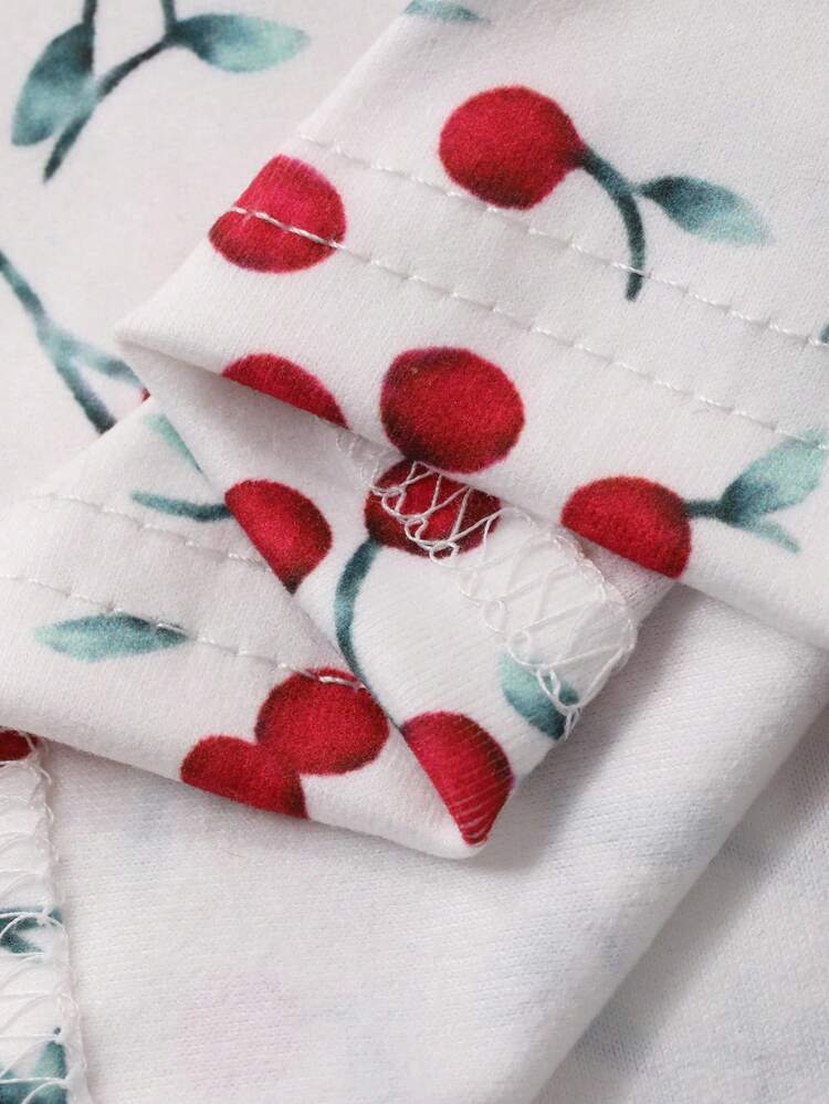 Women's Cherry Print Fitted Camisole Y2k