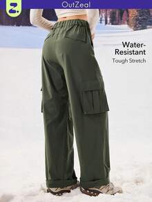 OutZeal 女士防水工装户外裤 露营徒步 - 墨綠色 - 查看 11