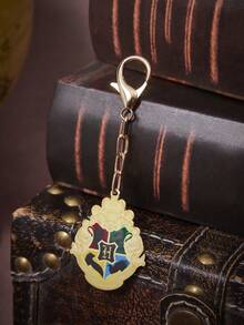 HARRY POTTER X SHEIN 1pc Fashionable Women's Cute Cartoon Pattern Printed Keychain, Niche Versatile, Also Suitable For Bag Pendant, Fit For Party, Concert, Festival - Gold - View 4