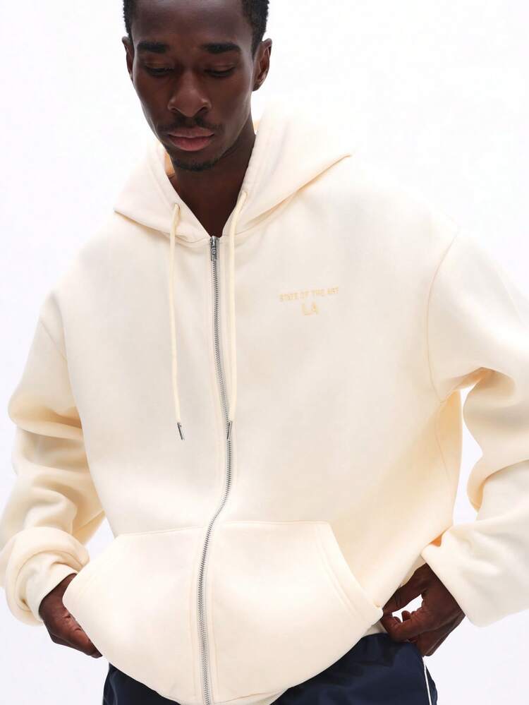 Regular Fit Full-Zip Hoodie With Drawstring