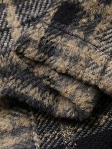 FRIFUL 女士格子抽绳腰直筒休闲裤，百搭 - 黑色 - 查看 7