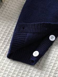 Newborn Baby Casual Fashion Cute Diamond Pattern White, Gray, Navy Blue Knitted Striped Bodysuit, Soft & Comfortable, Suitable For Daily, Outdoor, Travel, Holiday, Home, Daycare, Playtime, Autumn/Winter, Christmas, Back To School, Party, All-Match Airplane Captain Outfit For Baby Boy Knitted Baby Boy Outfit Baby Boy Sweater Set Sapphire Suit For Baby Boy Baby Sailor Navy Outfit Argyle Baby Boy Outfit Baby Boy Argyle Sweater Baby Boy Navy Suit Baby Sweater Baby Boy Argyle Outfit - Royal Blue - View 14