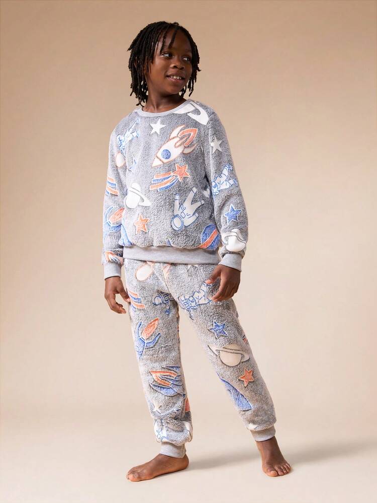 Space Print Sweatshirt With Matching Joggers